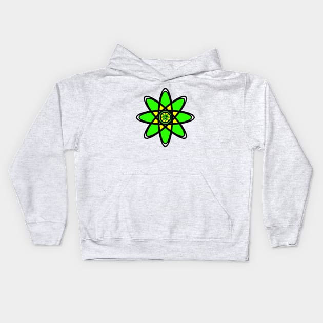 Jamaican Colors Atom - Jamaican Flower Kids Hoodie by ArtsoftheHeart